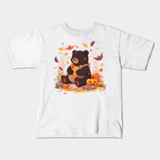 Autumn Candy Bear Kids T-Shirt